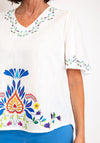 Serafina Collection One Size Geo Floral Print Top, White