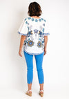 Serafina Collection One Size Floral Print Top, White & Mint