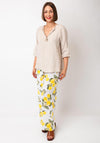 Serafina Collection One Size Linen Blouse, Beige