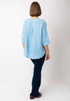 Serafina Collection One Size Linen Blouse, Blue