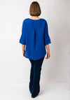 Serafina Collection One Size Linen Blouse, Royal Blue