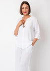 Serafina Collection One Size Linen Blouse, White