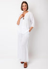 Serafina Collection One Size Linen Blouse, White