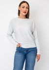 Serafina All-Over Rhinestone Sweater, Silver