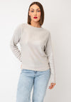 Serafina Collection Lurex Rhinestone Knit Top, Silver