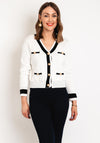 Serafina Collection One Size Gold Button Cardigan, White