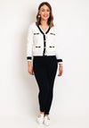 Serafina Collection One Size Gold Button Cardigan, White