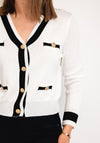 Serafina Collection One Size Gold Button Cardigan, White