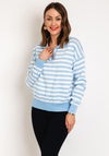 Serafina Collection One Size Striped Sweater, Blue