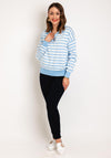 Serafina Collection One Size Striped Sweater, Blue