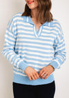Serafina Collection One Size Striped Sweater, Blue