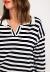 Serafina Collection One Size Striped Sweater, Navy