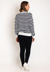 Serafina Collection One Size Striped Sweater, Navy