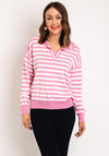 Serafina Collection One Size Striped Sweater, Pink