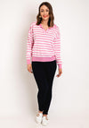 Serafina Collection One Size Striped Sweater, Pink