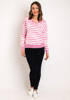 Serafina Collection One Size Striped Sweater, Pink