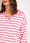 Serafina Collection One Size Striped Sweater, Pink