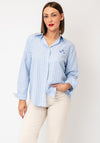 Serafina Checked Button-Down Shirt, Light Blue