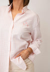Serafina Checked Button-Down Shirt, Light Pink
