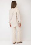 Serafina Checked Button-Down Shirt, Beige