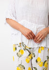 Serafina Collection One Size Ruffle Linen Blouse, White