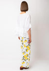 Serafina Collection One Size Ruffle Linen Blouse, White