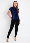 Serafina Collection Crepe Top, Navy
