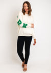 Serafina Collection One Size New York Graphic Sweater, Ecru