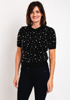 Serafina Collection One Size Pearl Sweater, Black
