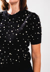 Serafina Collection One Size Pearl Sweater, Black