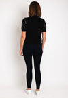 Serafina Collection One Size Pearl Sweater, Black