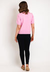 Serafina Collection One Size Tulle Heart Sweater, Fuchsia