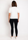 Serafina Collection One Size Tulle Heart Sweater, White