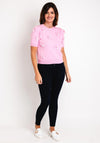 Serafina Collection One Size Bow Applique Sweater, Rose