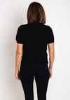 Serafina Collection One Size Beaded Text Sweater, Black