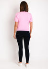 Serafina Collection One Size Beaded Text Sweater, Rose