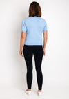 Serafina Collection One Size Beaded Text Sweater, Sky Blue