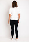 Serafina Collection One Size Floral Mesh Sweater, White