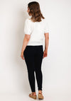 Serafina Collection One Size Heart Applique Knit Sweater, White