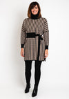 Serafina Collection Houndstooth Mini Jumper Dress, Black & Beige
