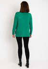 Serafina Collection Ribbed Detailing Sweater, Forest Green