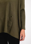 Serafina Collection Buttoned Side Knit Sweater, Green