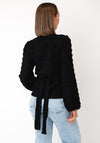 Serafina Collection Frill Wrap Cardigan, Black