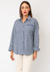 Serafina Checked Button-Down Shirt, Blue