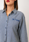 Serafina Checked Button-Down Shirt, Blue