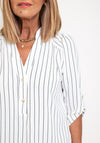 Serafina Collection V-Neck Striped Blouse, White