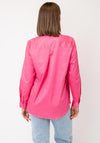 Serafina Cotton Plain Button-Down Shirt, Fuchsia