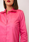 Serafina Cotton Plain Button-Down Shirt, Fuchsia
