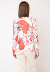 Serafina Floral Print V-Neck Pullover, Coral
