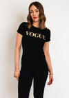 Serafina Collection Vogue Button Neck T-Shirt, Black